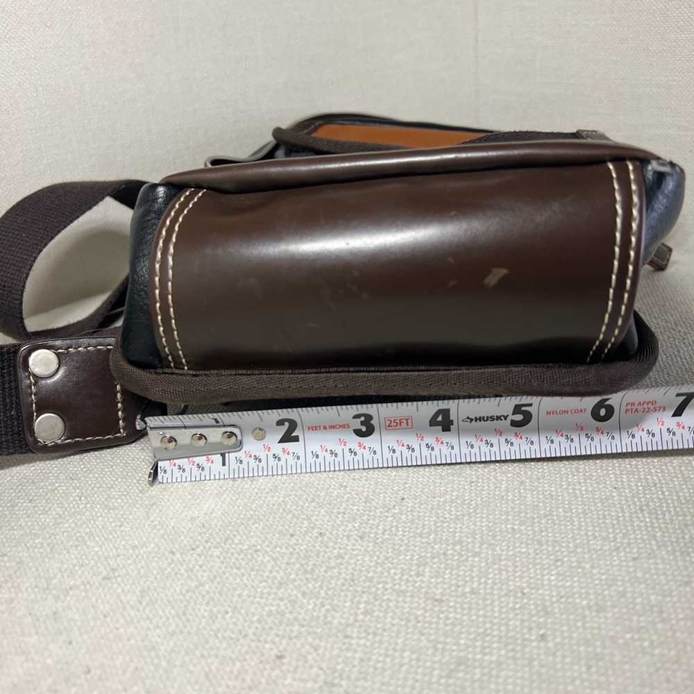 Harvest Label Black & Brown Men's Sling Belt Bag with Leather Trim - Picture 6 of 8